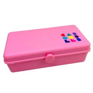 Vintage 80s/90s Mini Caboodles Makeup Case Organizer Hot Barbie Pink Small 8x4